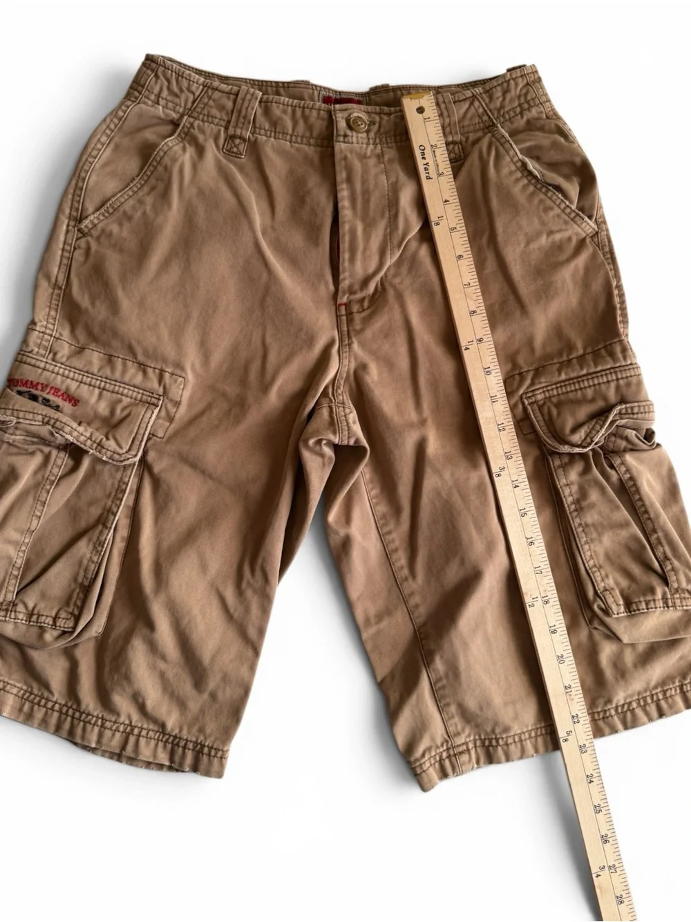 TOMMY HILFIGER Tan Cotton Cargo Shorts Size 29 Classic Utility